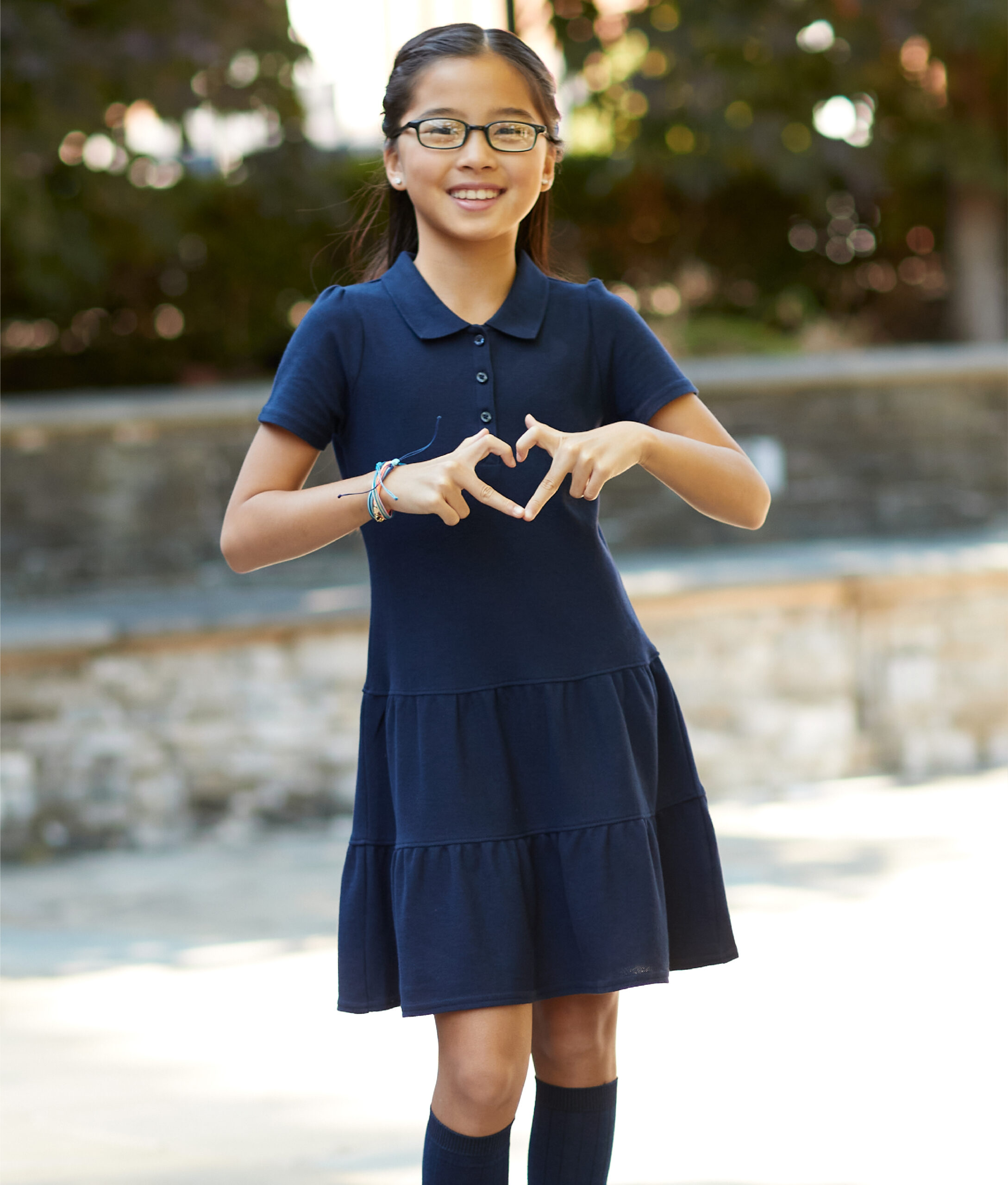 French Toast  Ruffle Pique Polo Dress