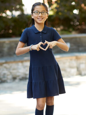 French Toast  Ruffle Pique Polo Dress