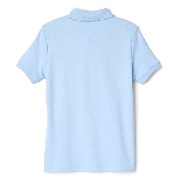 S/S Girls Picot Collar Interlock Polo Shirt
